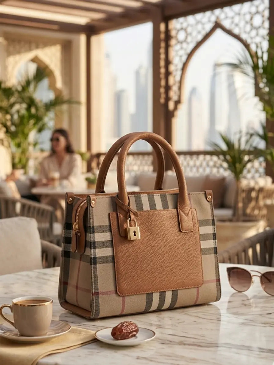 Brown & Black Handbag – Two-Tone Women's Shoulder Bag Abeeras Fashion