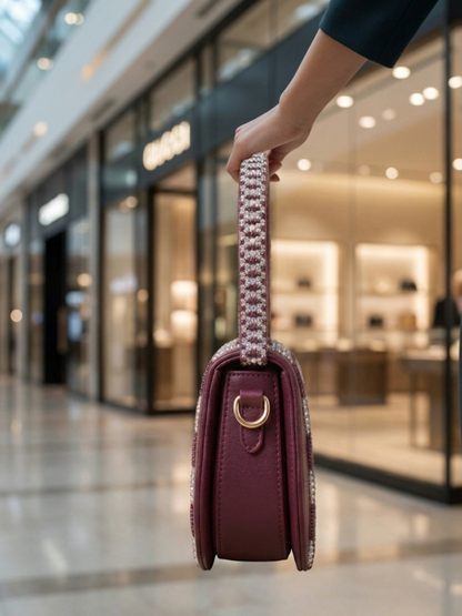 Purple Handbag – Traditional Pakistani Printed Bag Abeeras Fashion