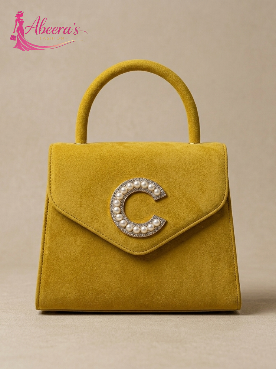 Yellow Leather Handbag for Women – Bright Stylish Shoulder Bag Abeeras Fashion