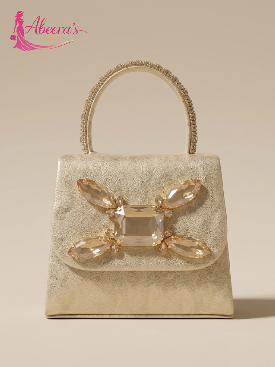 Golden Star Handbag for Women – Embellished Glamour Evening Bag Abeeras Fashion