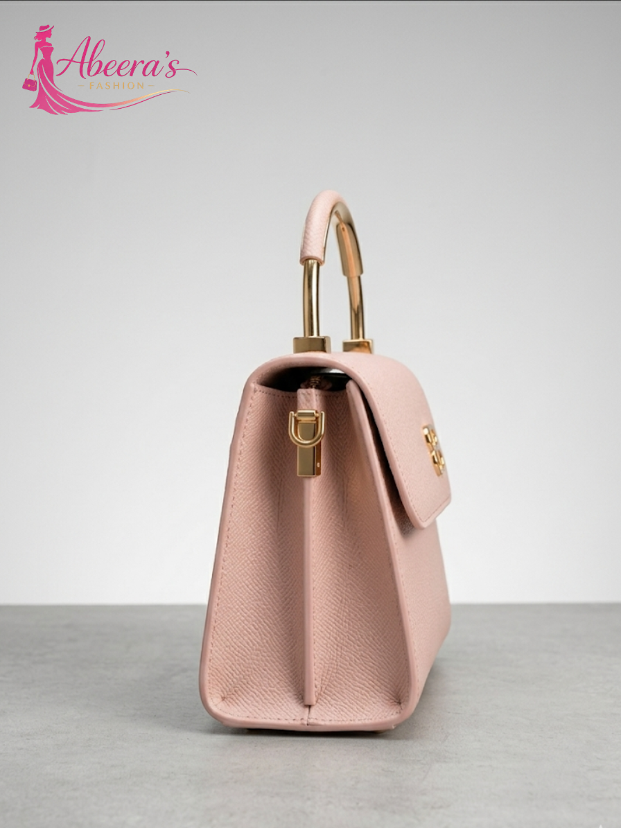 Pink Leather Handbag for Women – Chic Everyday Shoulder Bag Abeeras Fashion