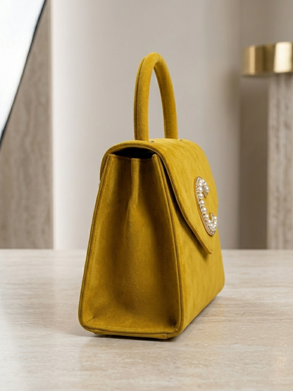 Yellow Leather Handbag for Women – Bright Stylish Shoulder Bag Abeeras Fashion