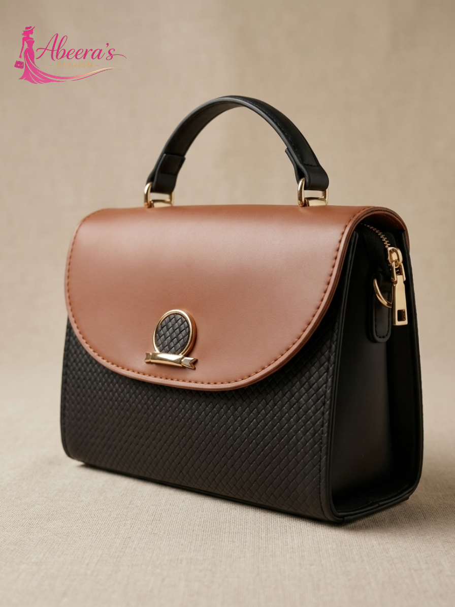 Black & Gold Handbag – Luxury Style Women's Bag Abeeras Fashion