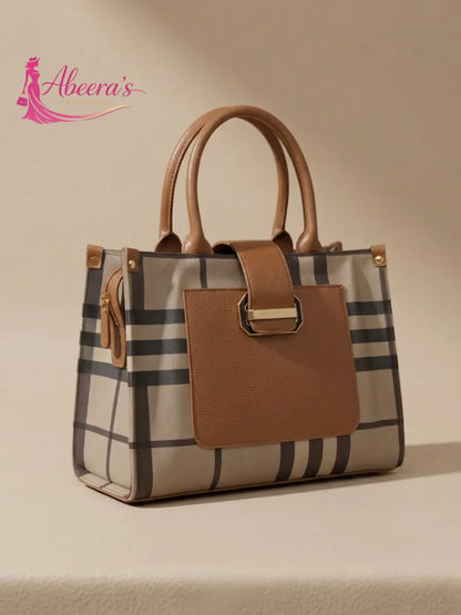 Brown & Black Handbag – Two-Tone Women's Shoulder Bag Abeeras Fashion