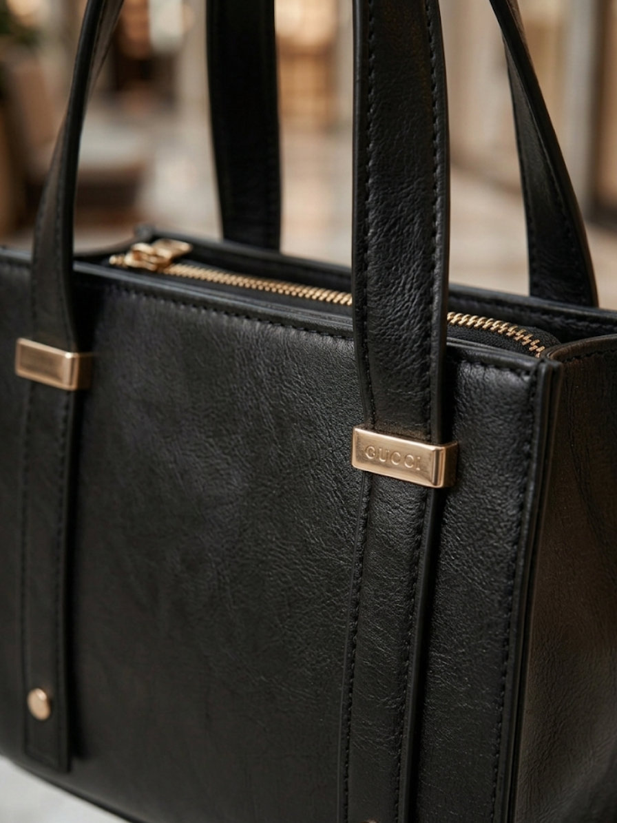 Large Black Tote Bag – Spacious Women's Everyday Handbag Abeeras Fashion