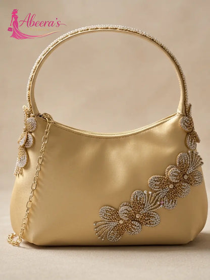 Black & Golden Handbag – Embellished Elegant Women's Bag Abeeras Fashion
