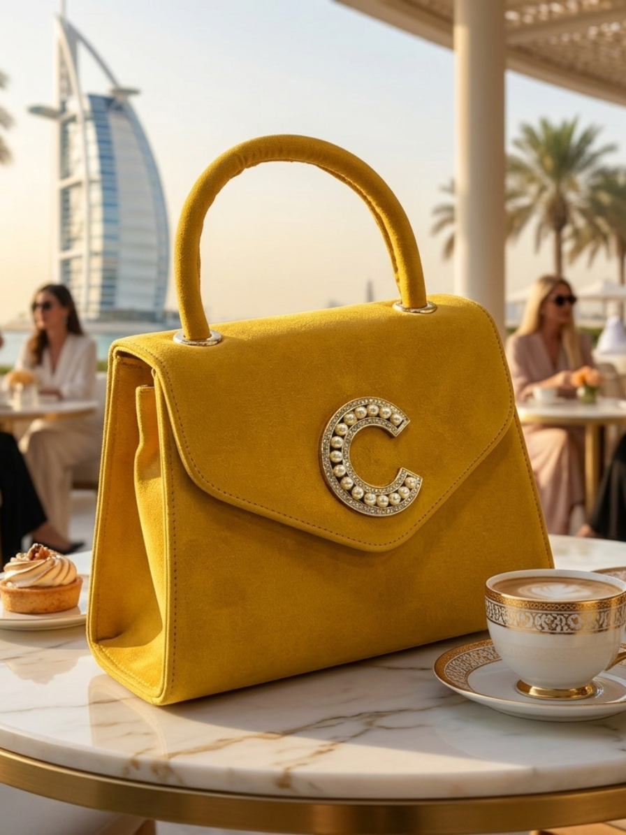 Yellow Leather Handbag for Women – Bright Stylish Shoulder Bag Abeeras Fashion