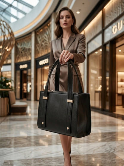 Large Black Tote Bag – Spacious Women's Everyday Handbag Abeeras Fashion