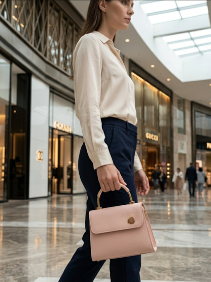 Pink Leather Handbag for Women – Chic Everyday Shoulder Bag Abeeras Fashion