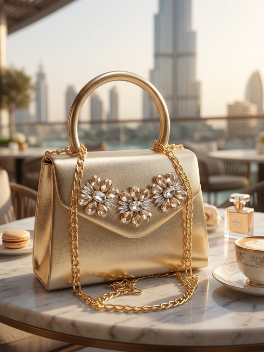 Golden Stars Handbag – Embellished Evening Bag for Women Abeeras Fashion