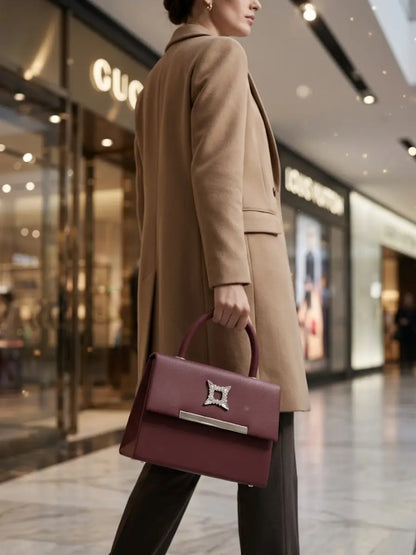 Square Structured Handbag – Modern Minimalist Women's Bag Abeeras Fashion
