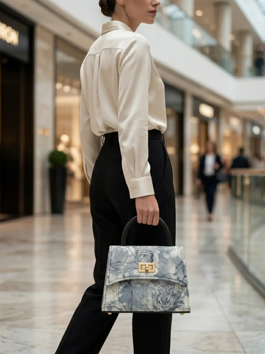 Ice Blue Handbag for Women – Pastel Casual Fashion Bag Abeeras Fashion