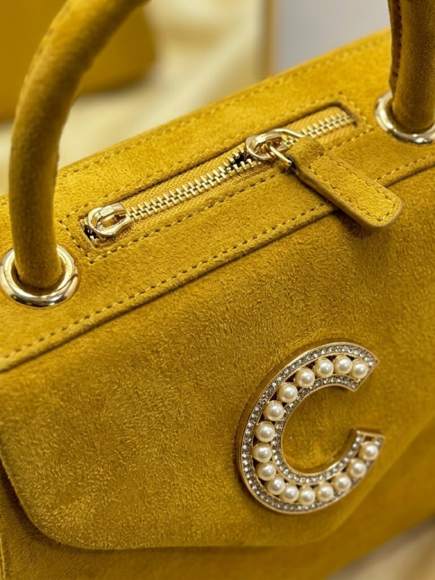 Yellow Leather Handbag for Women – Bright Stylish Shoulder Bag Abeeras Fashion