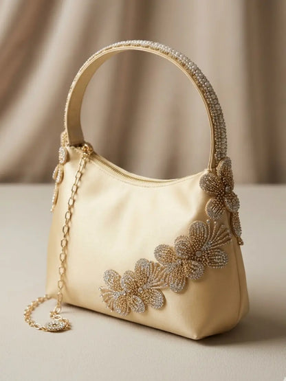 Black & Golden Handbag – Embellished Elegant Women's Bag Abeeras Fashion