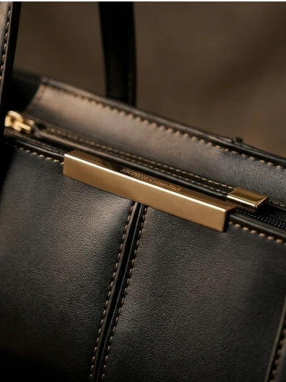 Long Black Handbag for Women – Sleek Structured Shoulder Bag Abeeras Fashion