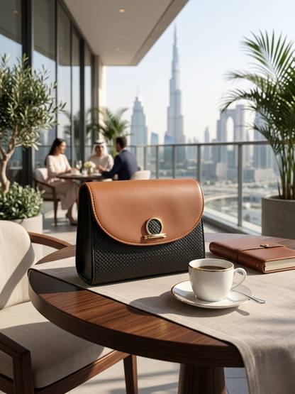 Black & Gold Handbag – Luxury Style Women's Bag Abeeras Fashion