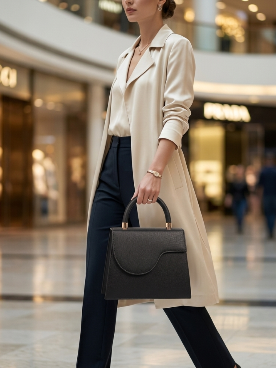 Large Black Handbag for Women – Spacious Tote Shoulder Bag Abeeras Fashion