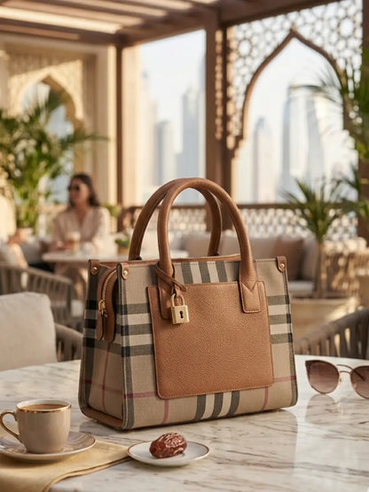 Brown & Black Handbag – Two-Tone Women's Shoulder Bag Abeeras Fashion