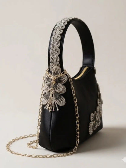 Black & Golden Handbag – Embellished Elegant Women's Bag Abeeras Fashion