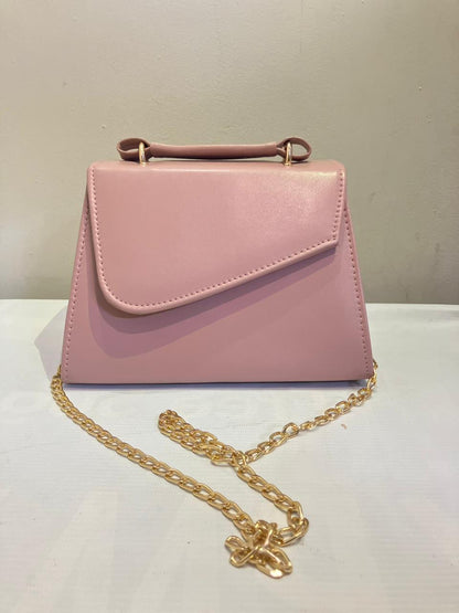 Structured Envelope Flap Handbag | Minimalist Top Handle Bag with Gold Chain Strap Abeeras Fashion