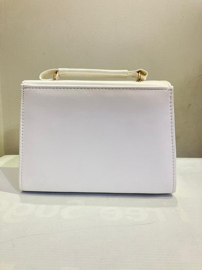 Structured Envelope Flap Handbag | Minimalist Top Handle Bag with Gold Chain Strap Abeeras Fashion