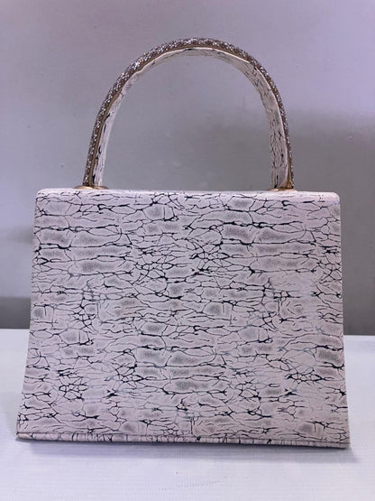 Crystal Butterfly Crackle Finish Handbag | Party Bag with Gold Chain Strap Abeeras Fashion